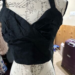 Banana Republic Black Sleeveless Bustier Crop Top